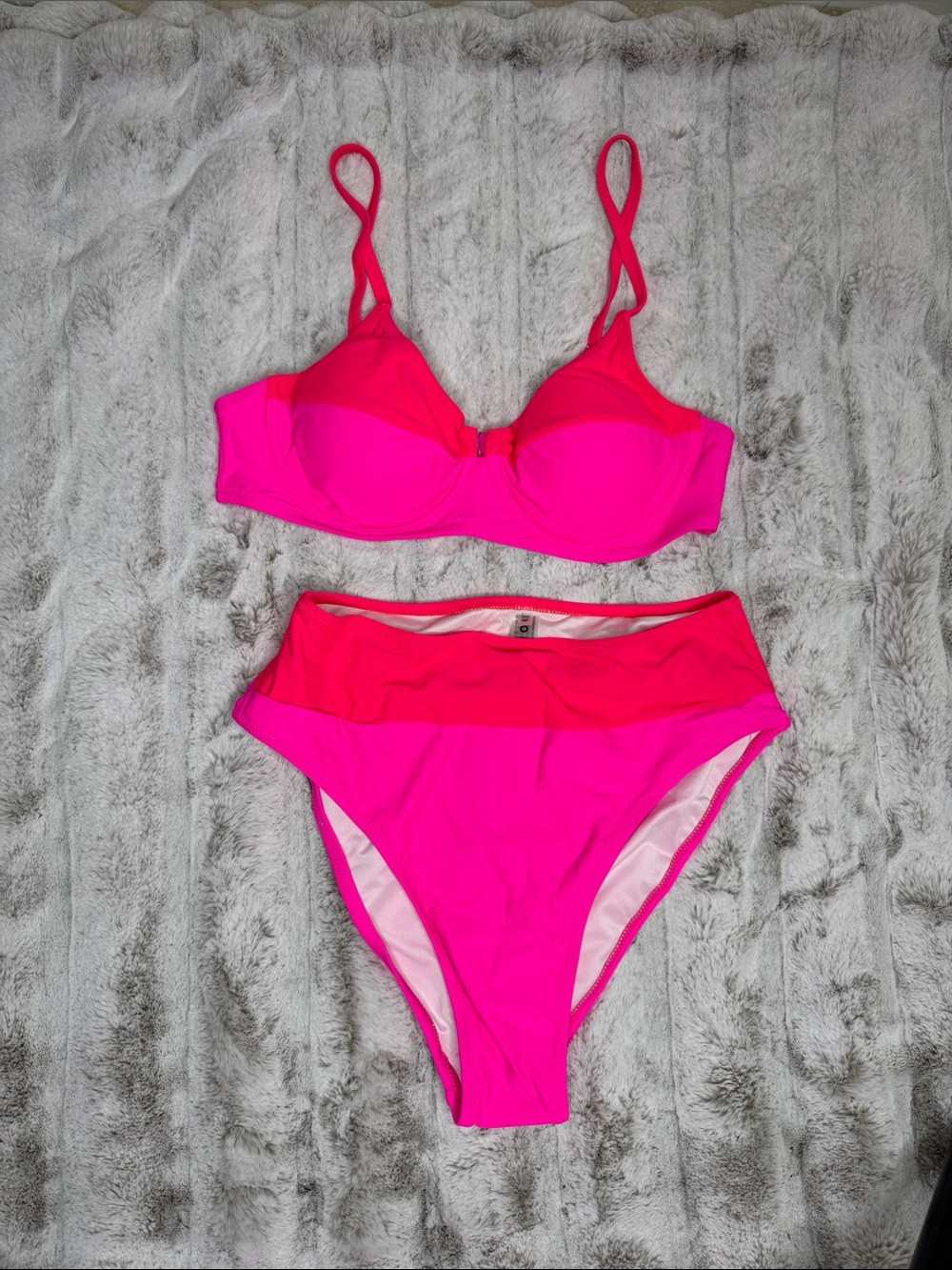 NWT Popvil neon pink bikini size medium - Picture 3 of 6